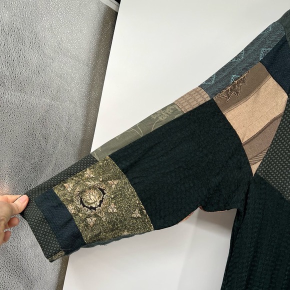 VTG Donna Jessica Patchwork Maxi Dress Women's Size 3 Junior Cowl Neck Lagenlook - Picture 6 of 8